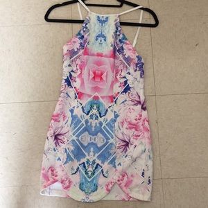 Floral galaxy bodycon dress